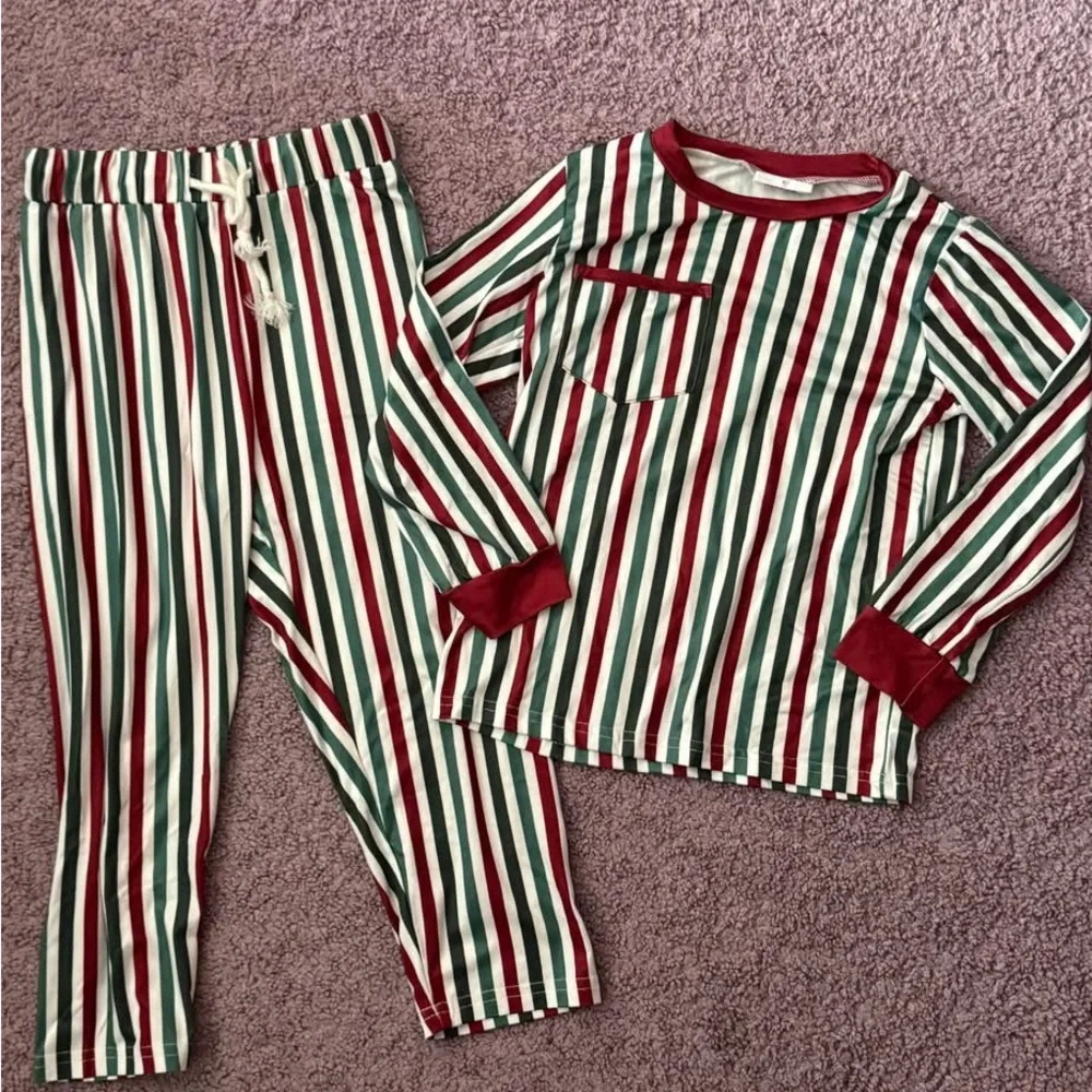 Matilda Jane Red and Green Striped Kids Pajamas
